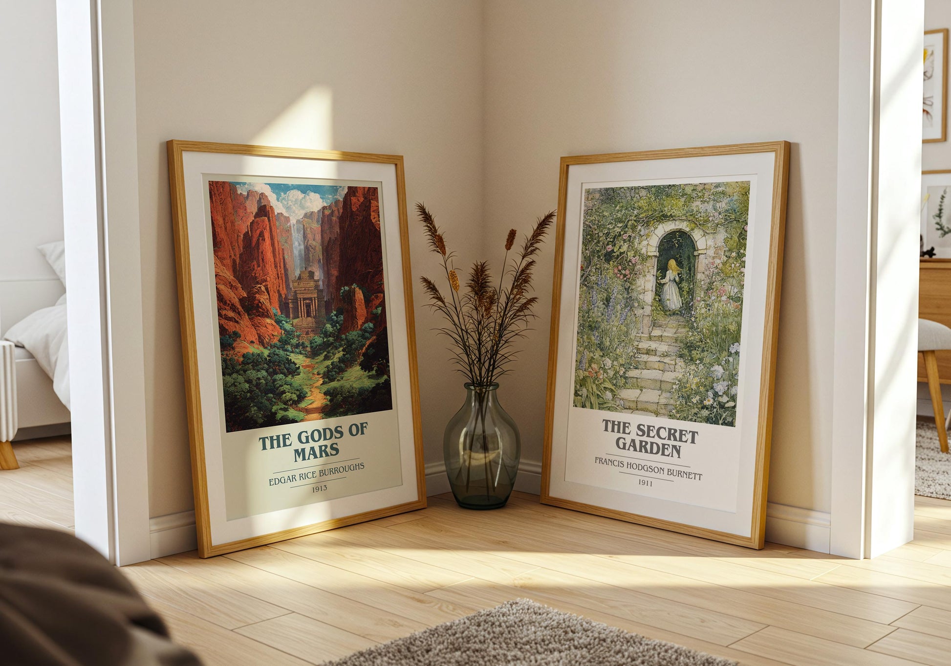 Gods of Mars book cover poster paired in gallery wall – literary art prints
