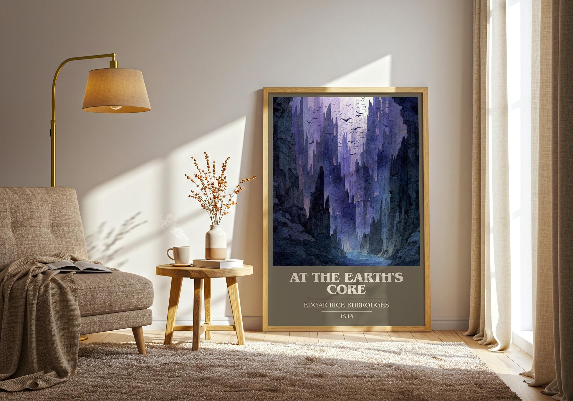 At The Earth's Core book cover book poster framed on wall – adventure wall art