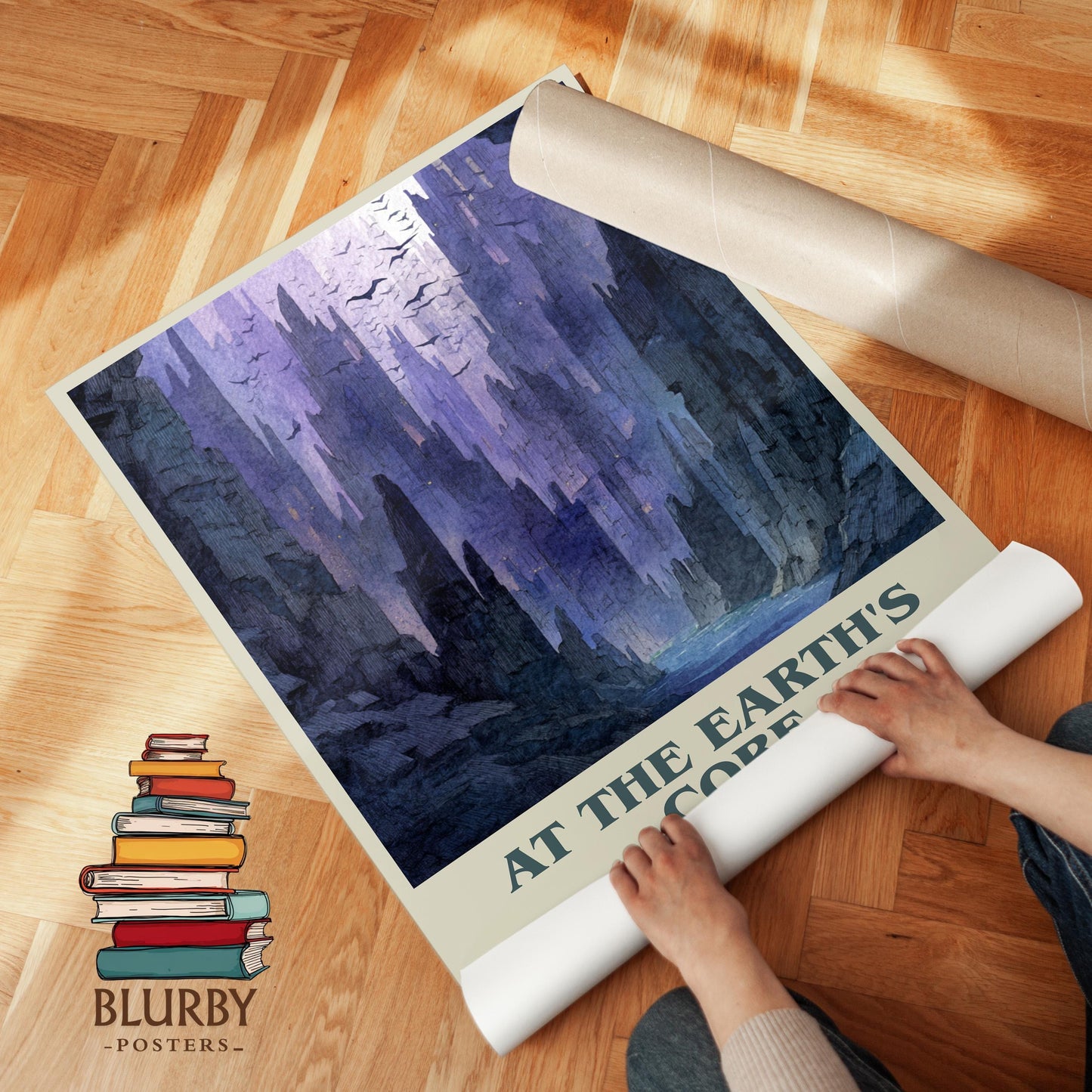 At The Earth's Core book cover poster paired in gallery wall – literary art prints