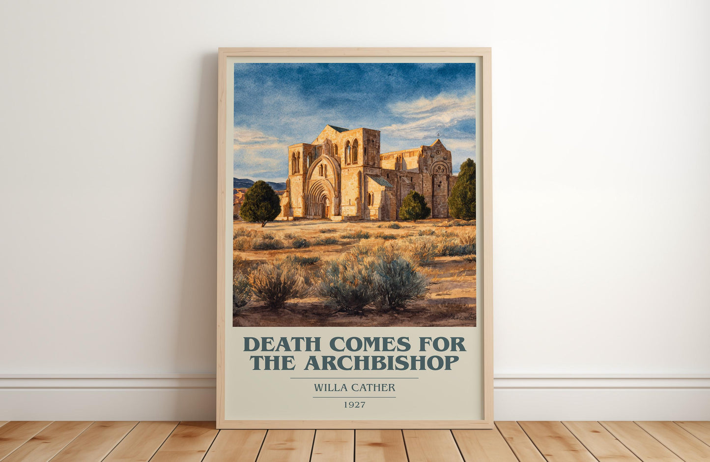 The Beautiful and Damned book cover print in frame leaning in hallway – classic literature wall art