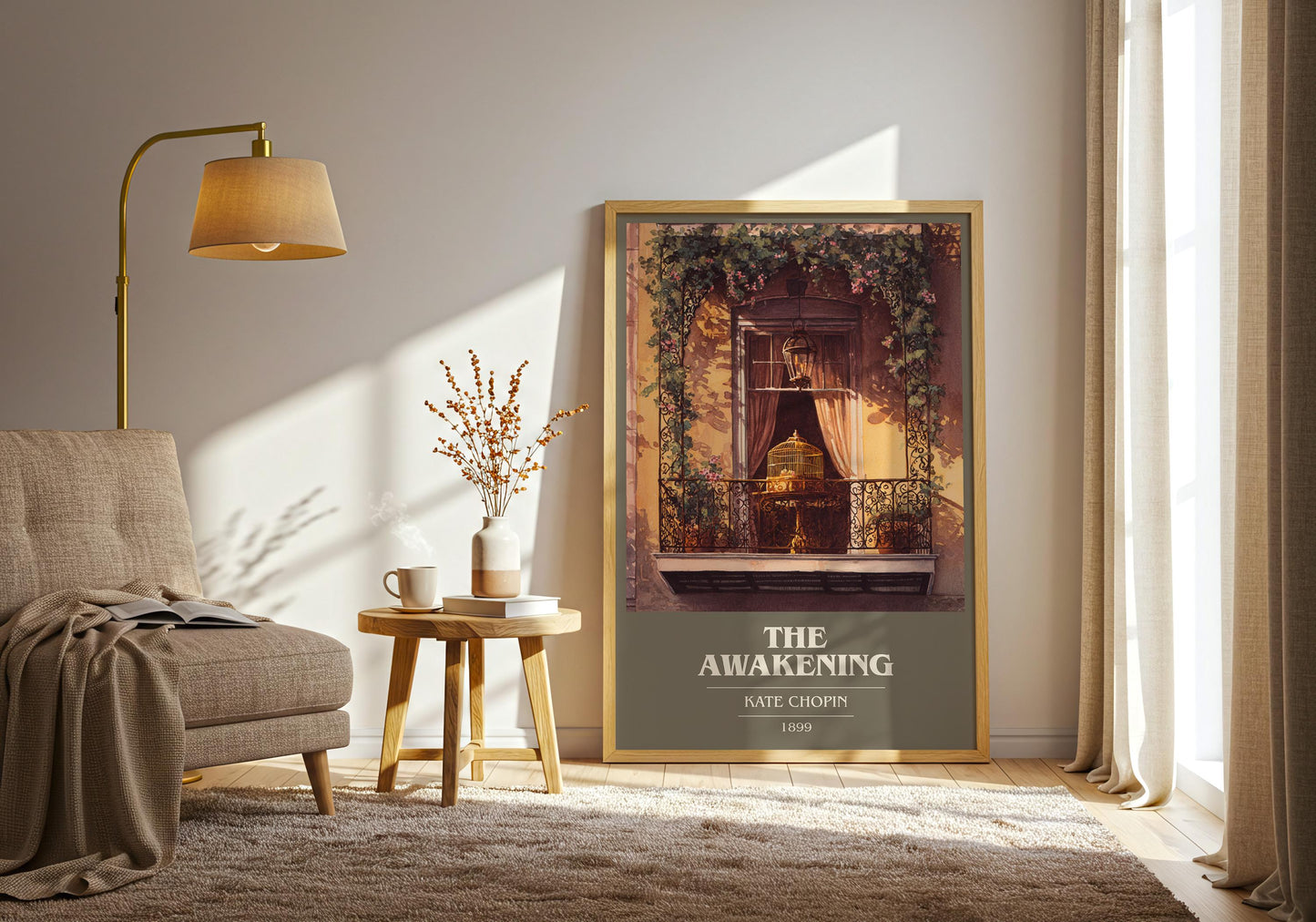 The Awakening book cover print on bookshelf – Kate Chopin fan gift