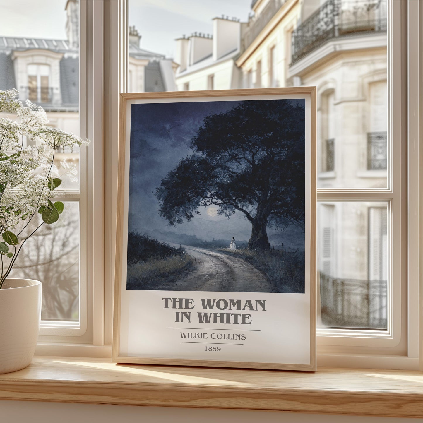 The Woman In White book cover poster colour and style options – Wilkie Collins book art