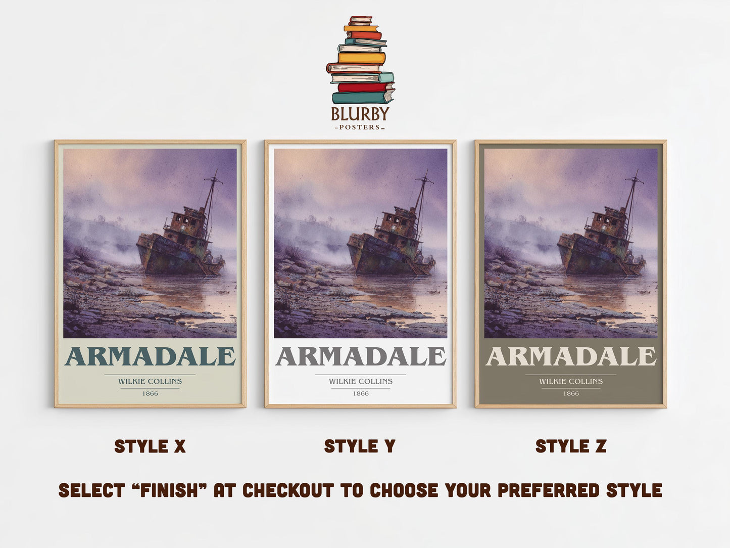 Armadale book cover poster colour and style options – Wilkie Collins book art