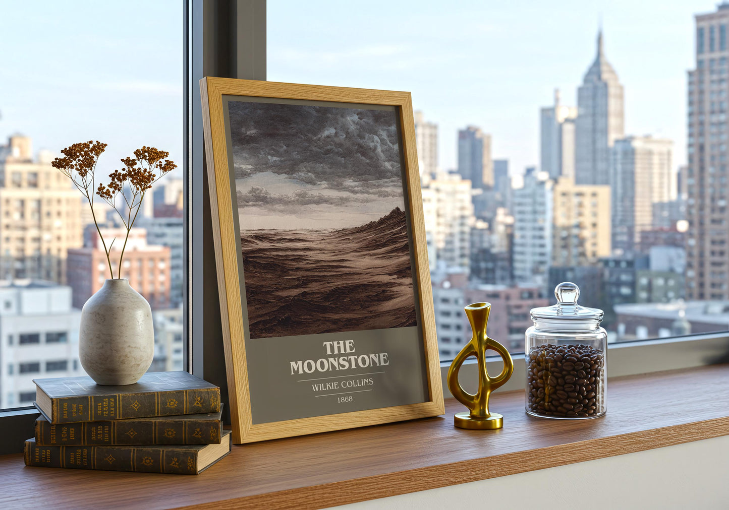 The Moonstone book cover book poster framed on wall – mystery wall art