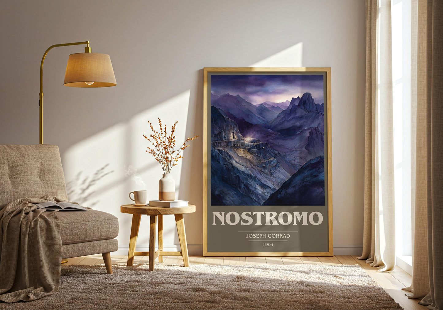 Nostromo book cover book poster framed on wall – classic literature wall art