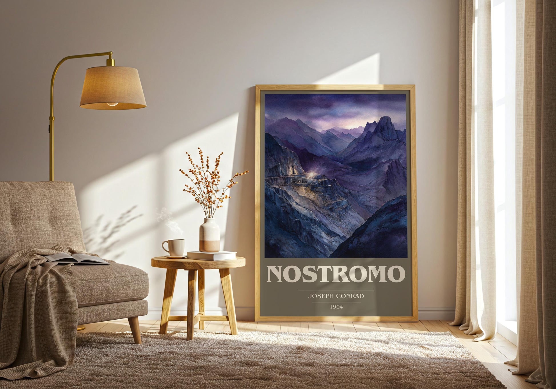 Nostromo book cover book poster framed on wall – classic literature wall art