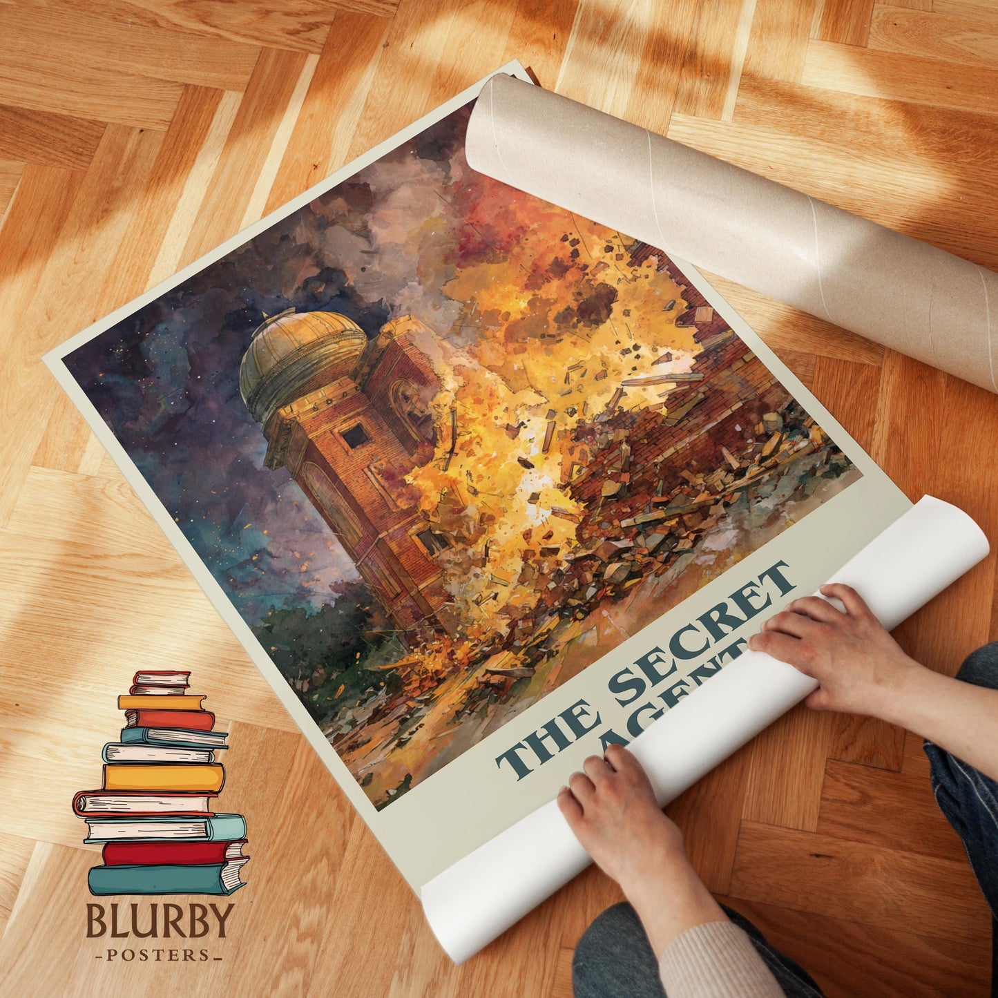 The Secret Agent book poster packaging – museum-quality print rolled in protective tube