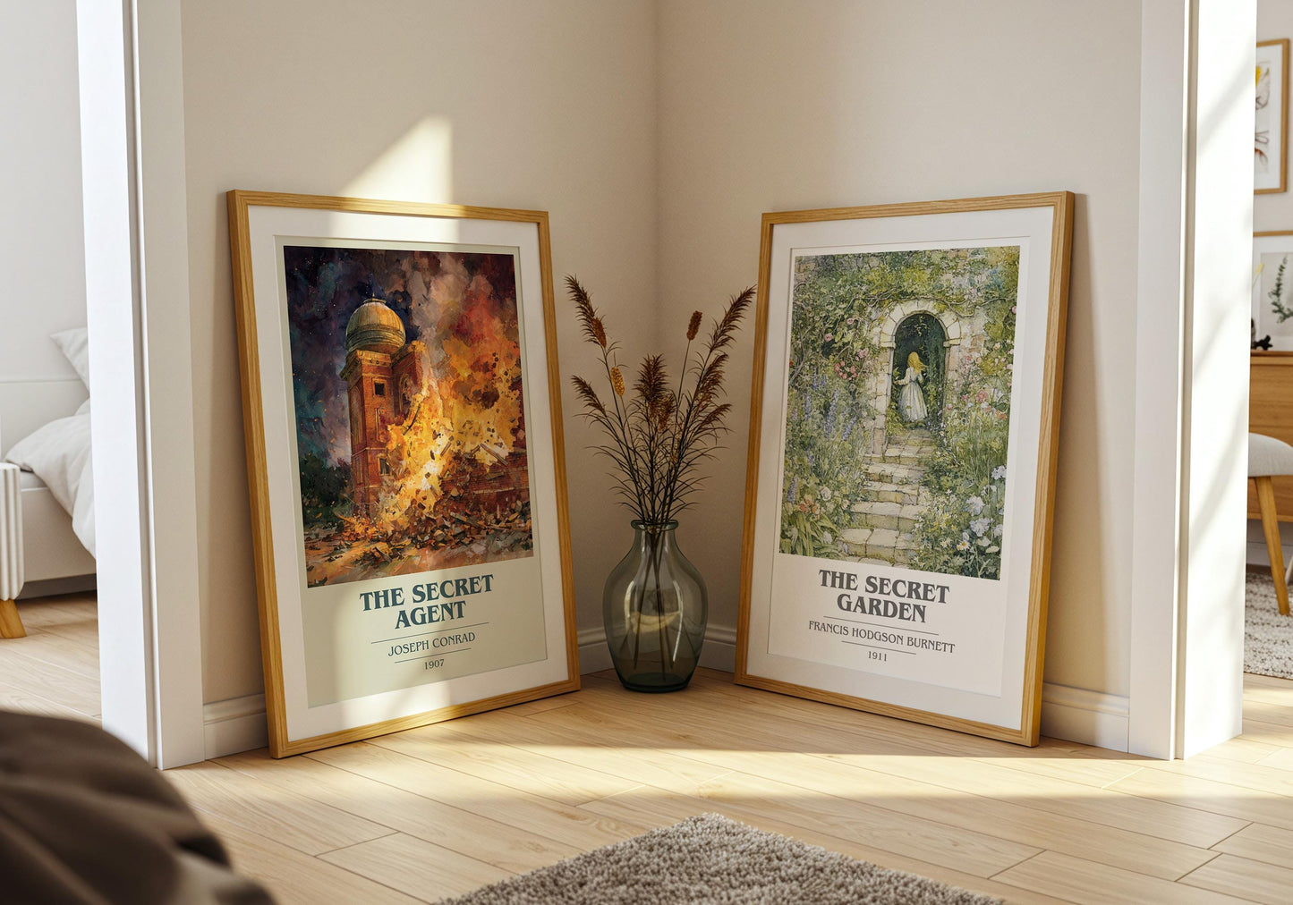 The Secret Agent book cover poster paired in gallery wall – literary art prints