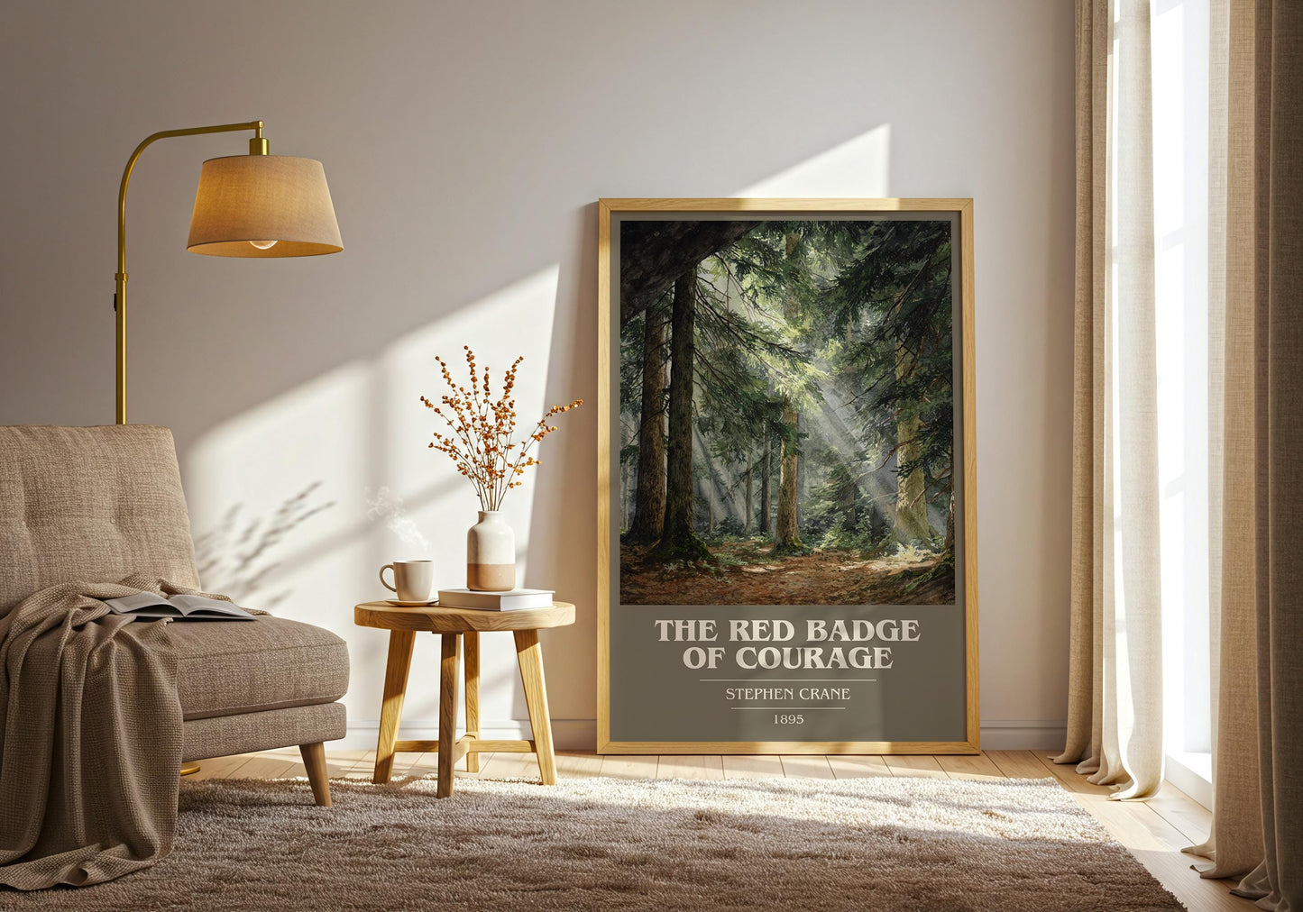 The Red Badge of Courage book cover book poster framed on wall – historical fiction wall art
