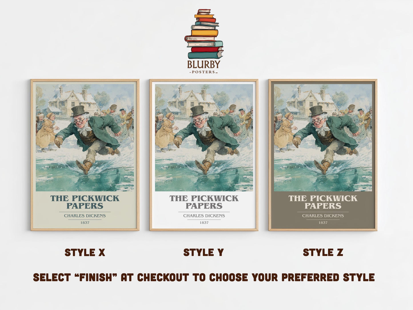 The Pickwick Papers by Charles Dickens | Book Poster | Literary Art Gift For Book Lover | Novel Inspired Wall Art | Free Delivery