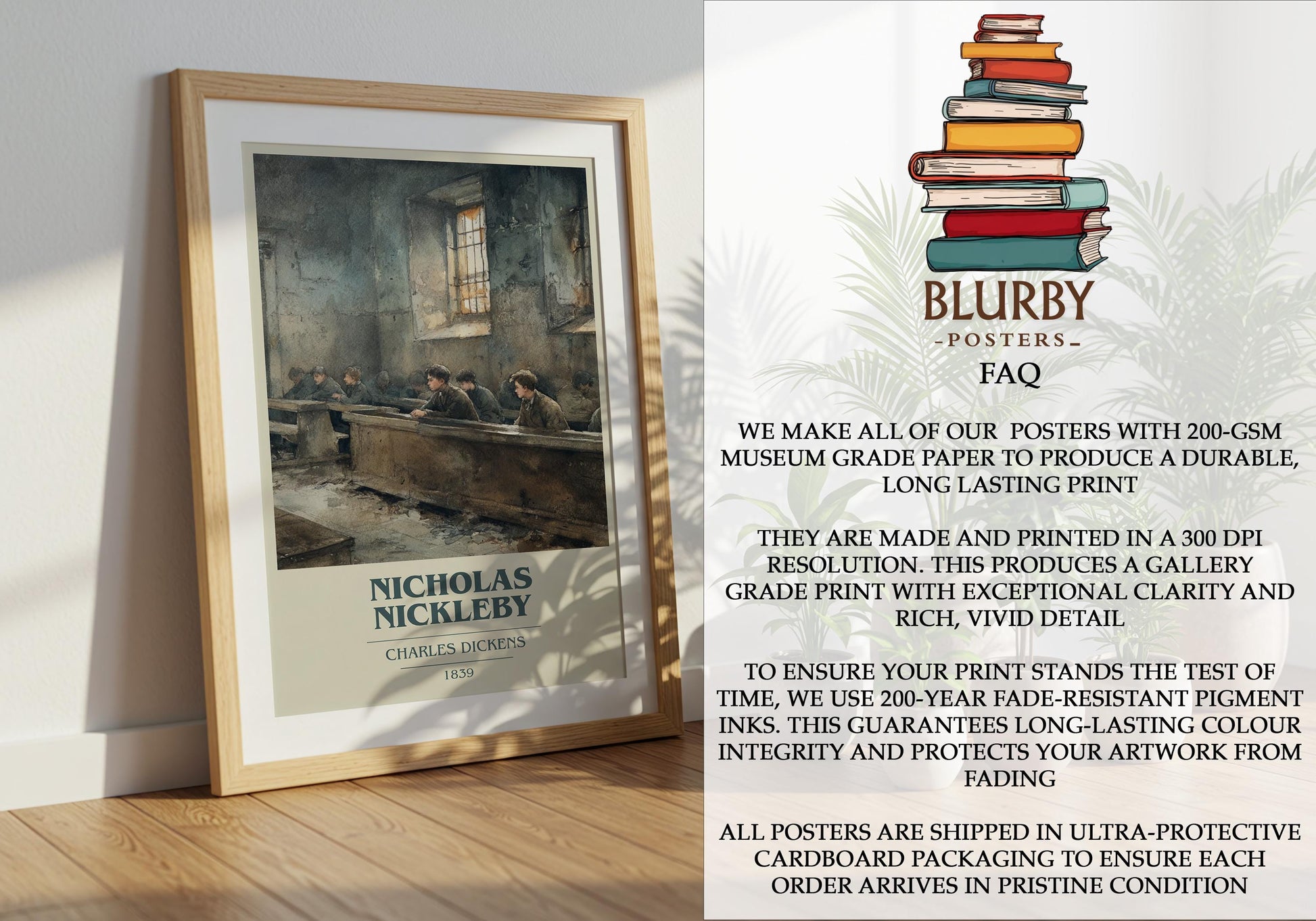 Nicholas Nickleby by Charles Dickens | Book Poster | Literary Art Gift For Book Lover | Novel Inspired Wall Art | Free Delivery