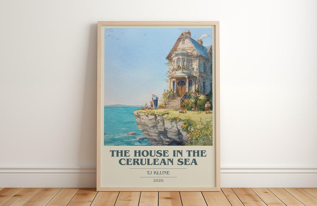 The House in the Cerulean Sea book cover book poster by TJ Klune – framed literary art print