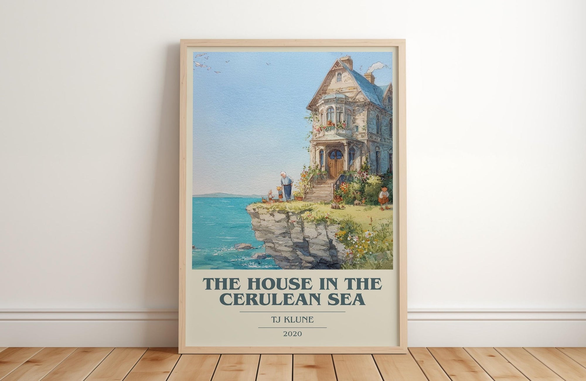 The House in the Cerulean Sea book cover book poster by TJ Klune – framed literary art print