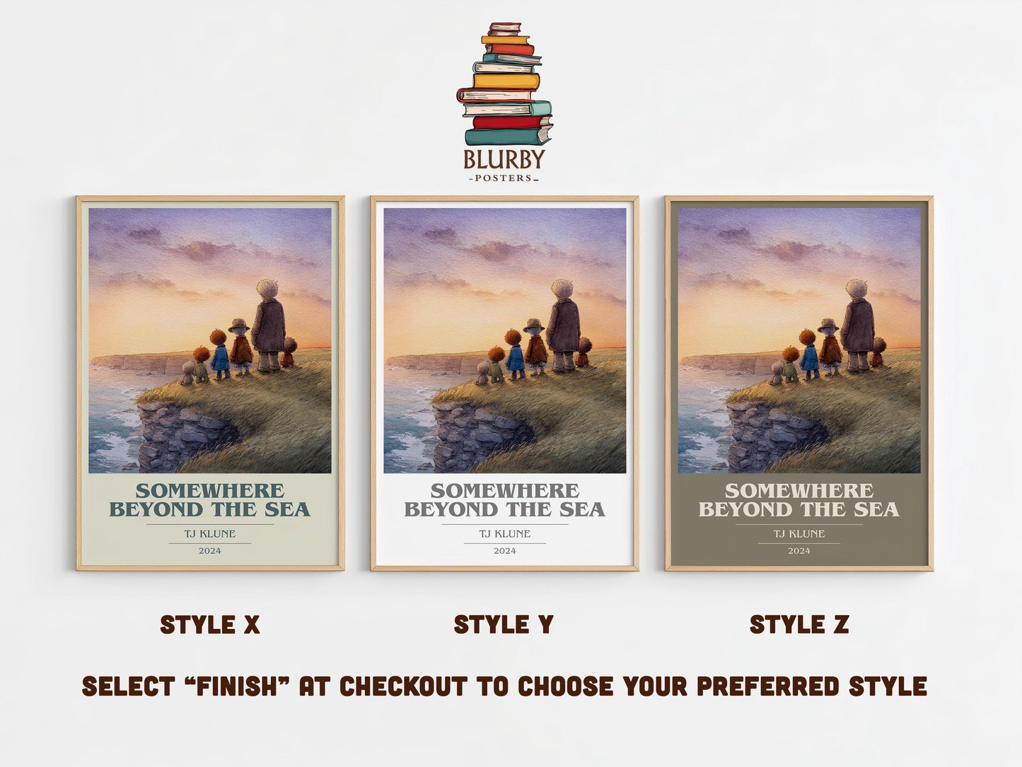 Somewhere Beyond the Sea book cover print in frame leaning in hallway – satire wall art