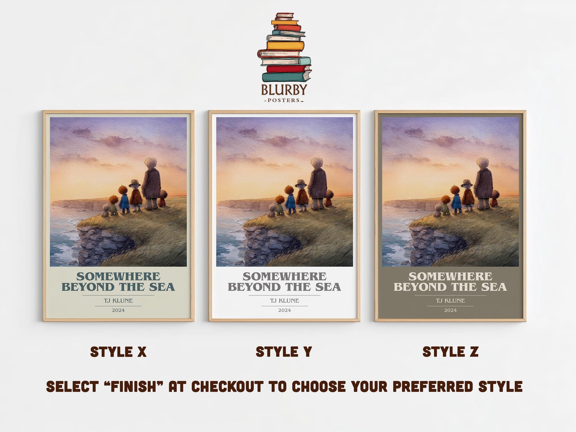 Somewhere Beyond the Sea book cover print in frame leaning in hallway – satire wall art