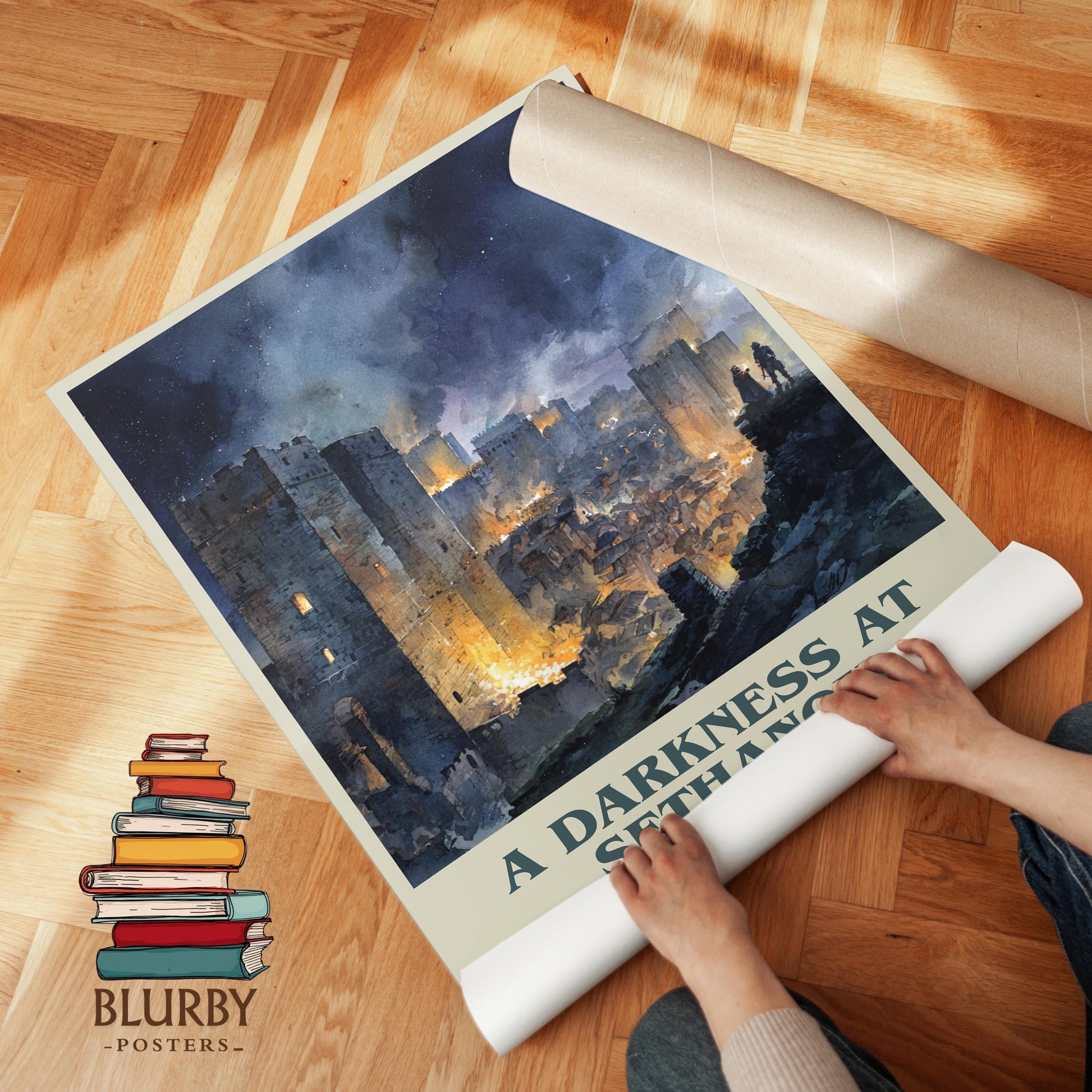 A Darkness at Sethanon book poster packaging – museum-quality print rolled in protective tube