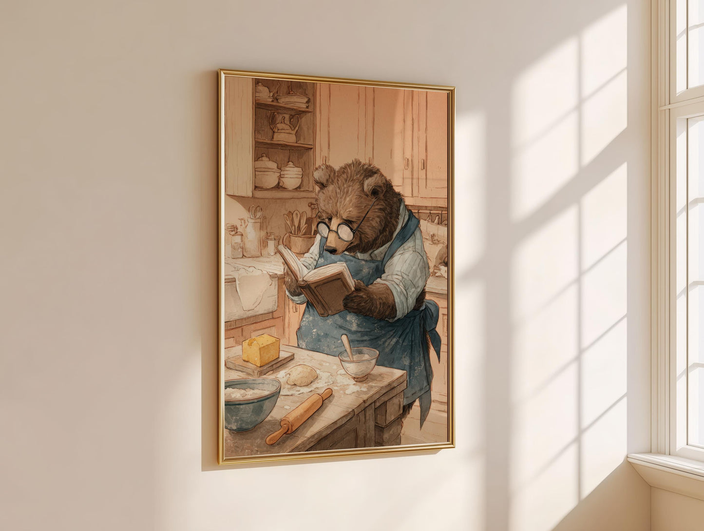 Bear Book Print | Cozy Wall Decor | Cute Gift For Book Lover | Book Nook Poster | Book Art | Gift For Reader | Aesthetic Room Art - Book Poster Art Print Decor Bookish