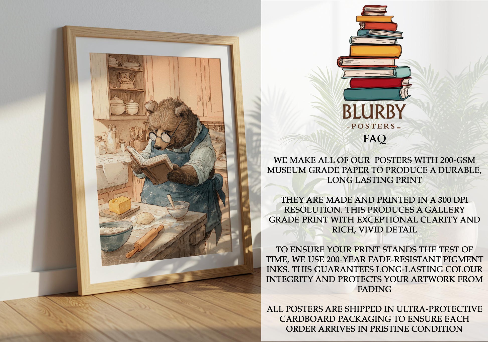 Bear Book Print | Cozy Wall Decor | Cute Gift For Book Lover | Book Nook Poster | Book Art | Gift For Reader | Aesthetic Room Art - Book Poster Art Print Decor Bookish