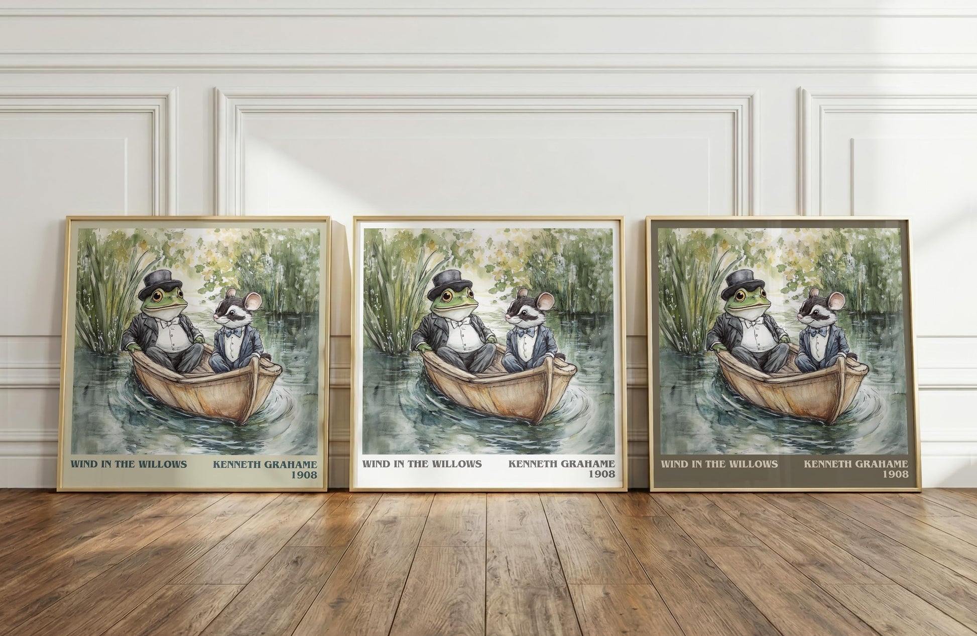The Wind in the Willows literary poster paired in gallery wall – literary art prints