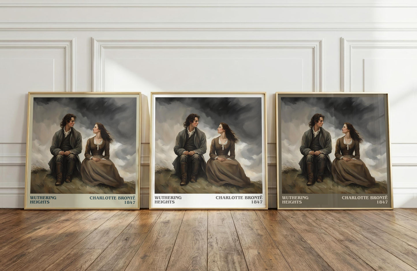 Wuthering Heights literary print framed by window – literary home decor