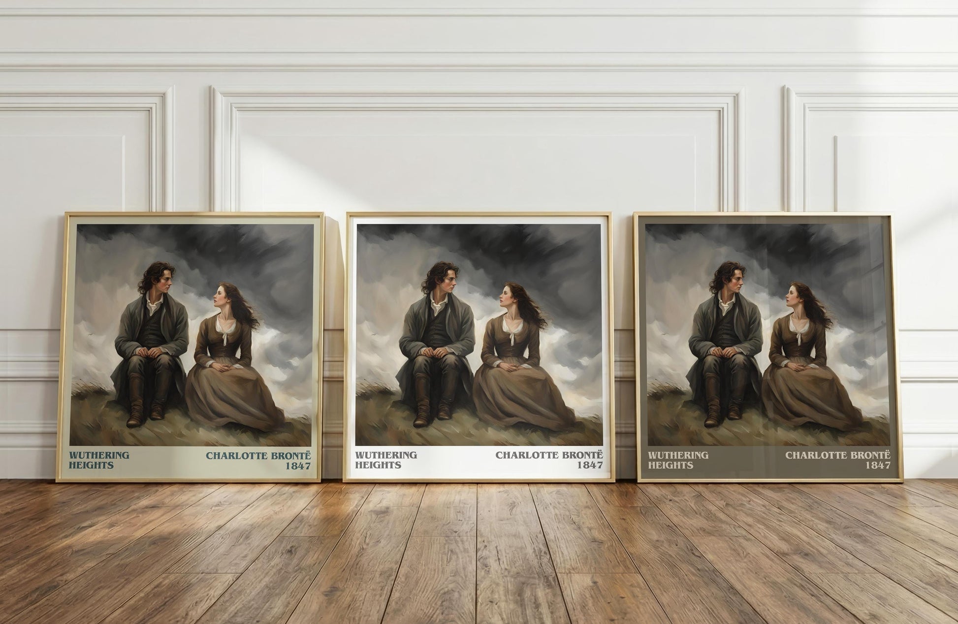 Wuthering Heights literary print framed by window – literary home decor