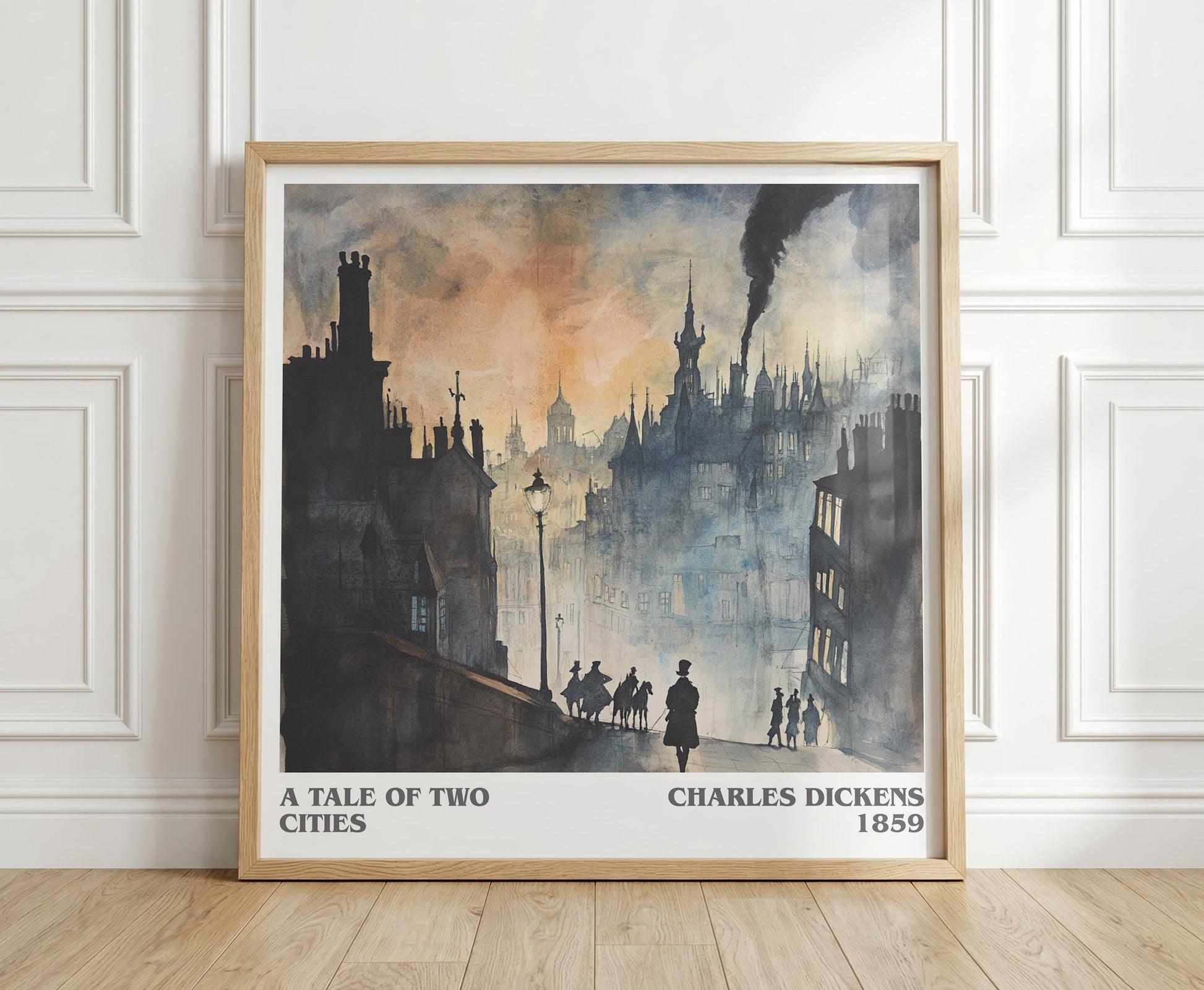 The Phantom of the Opera literary print in frame leaning in hallway – gothic wall art