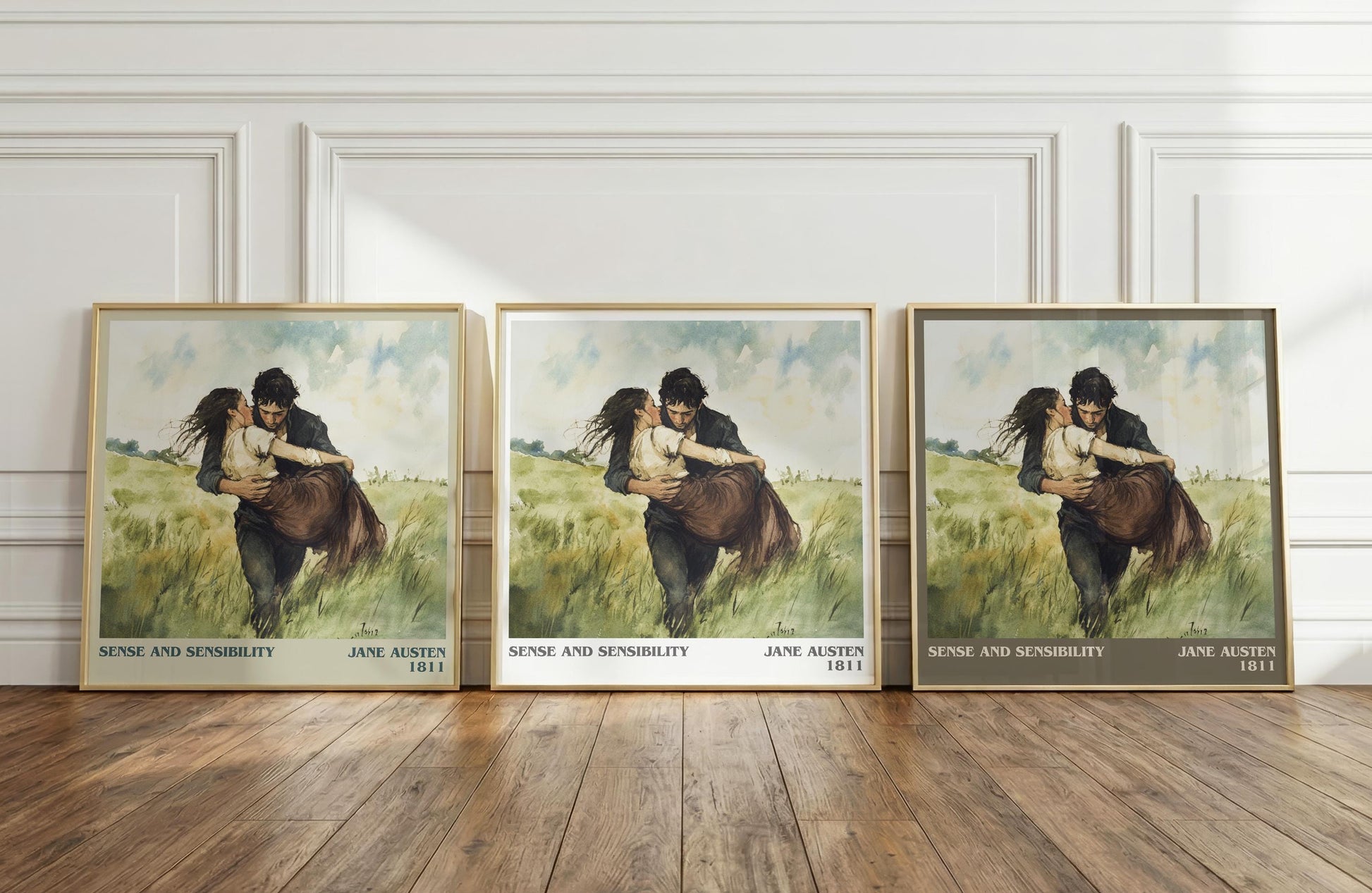 Sense and Sensibility literary print framed by window – literary home decor