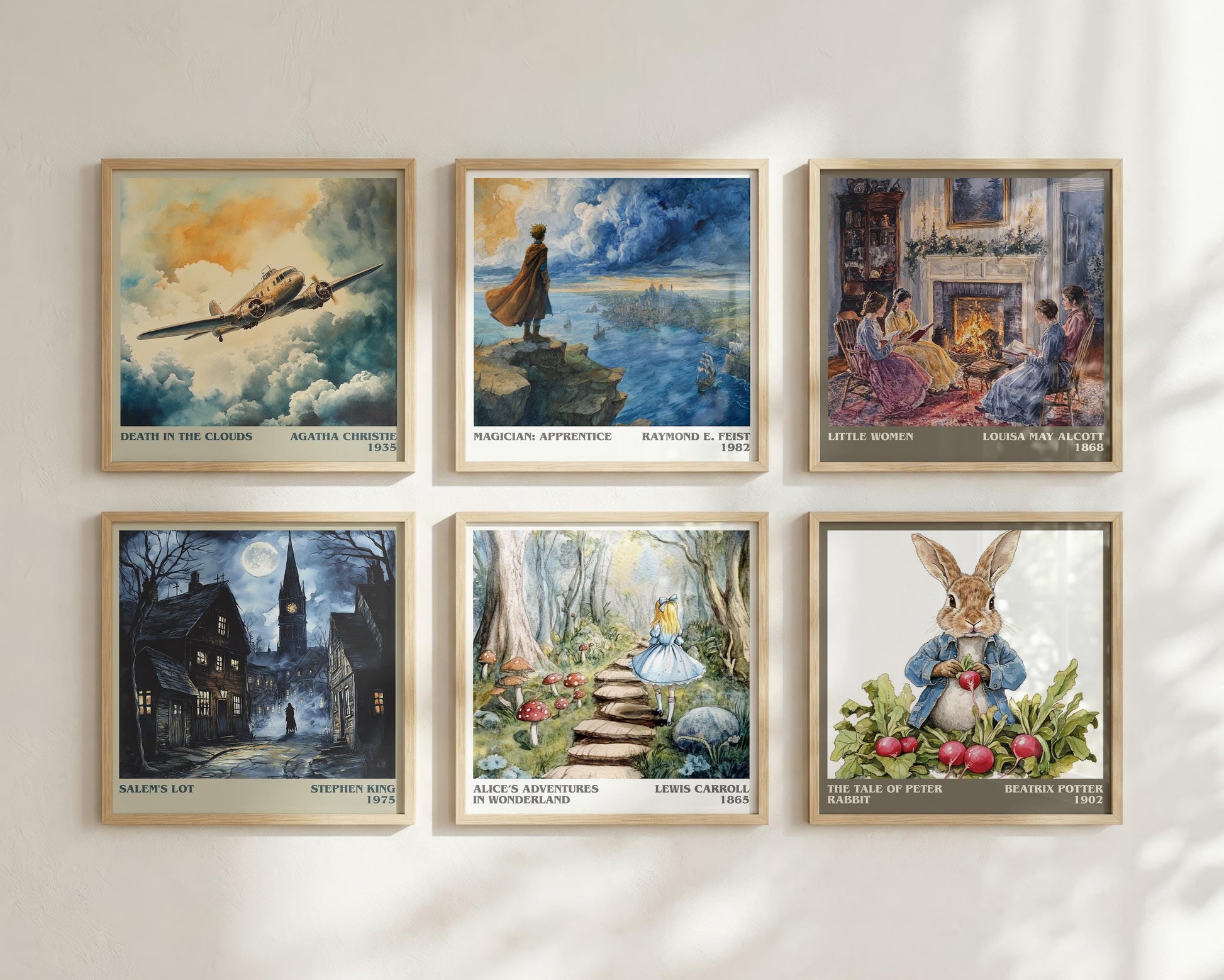 Alice's Adventures in Wonderland literary book poster framed on wall – childrens wall art