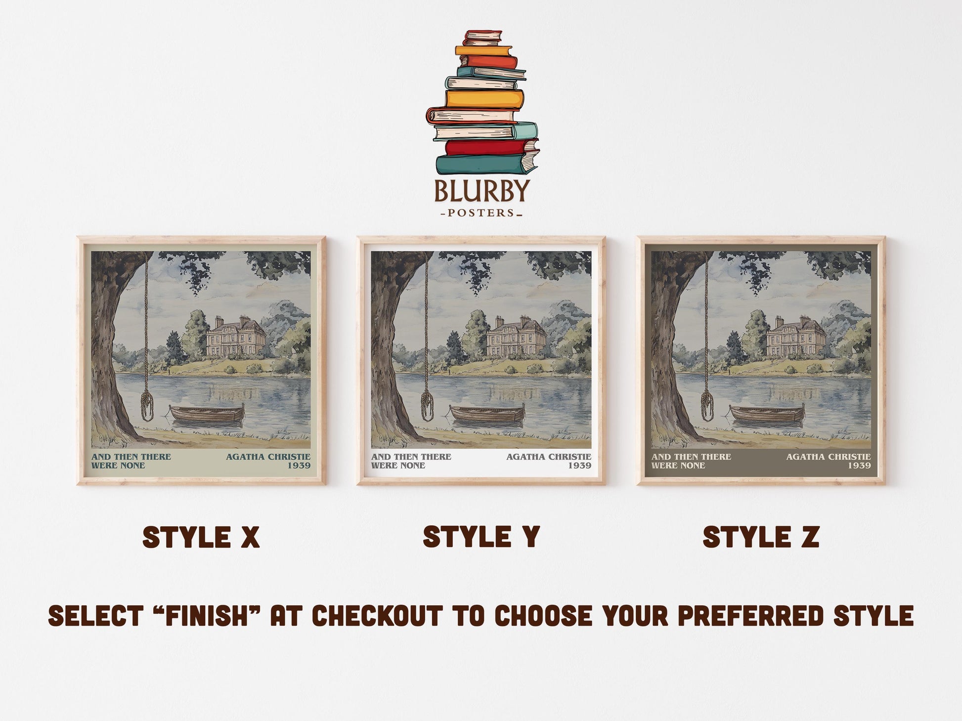 And Then There Were None literary art print colour and style options – Agatha Christie book art