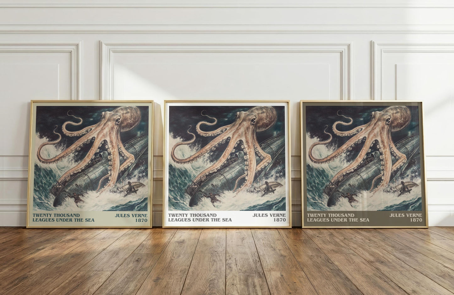 Twenty Thousand Leagues Under the Sea literary print framed by window – literary home decor