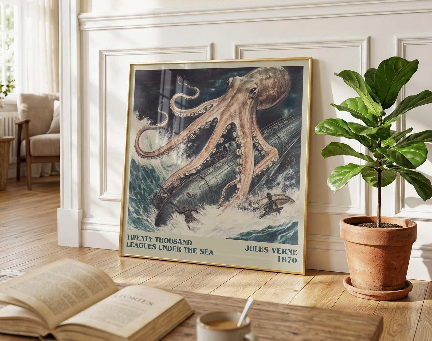 Twenty Thousand Leagues Under the Sea literary poster paired in gallery wall – literary art prints
