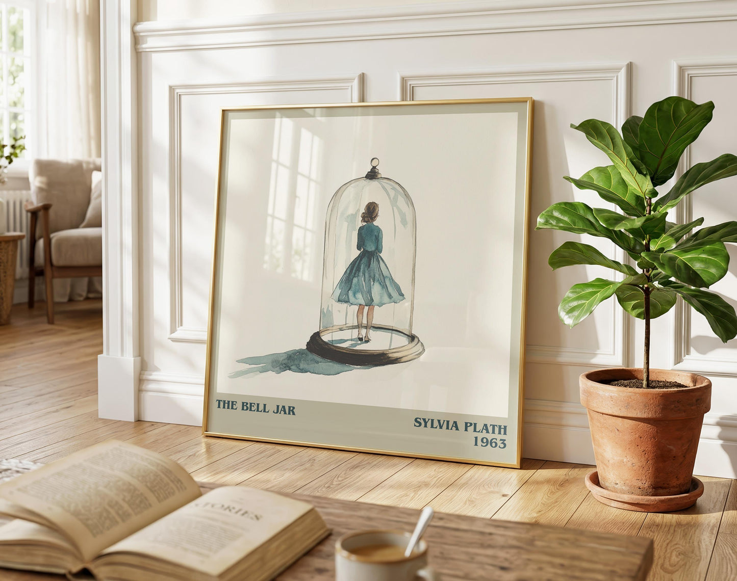 The Bell Jar literary poster paired in gallery wall – literary art prints