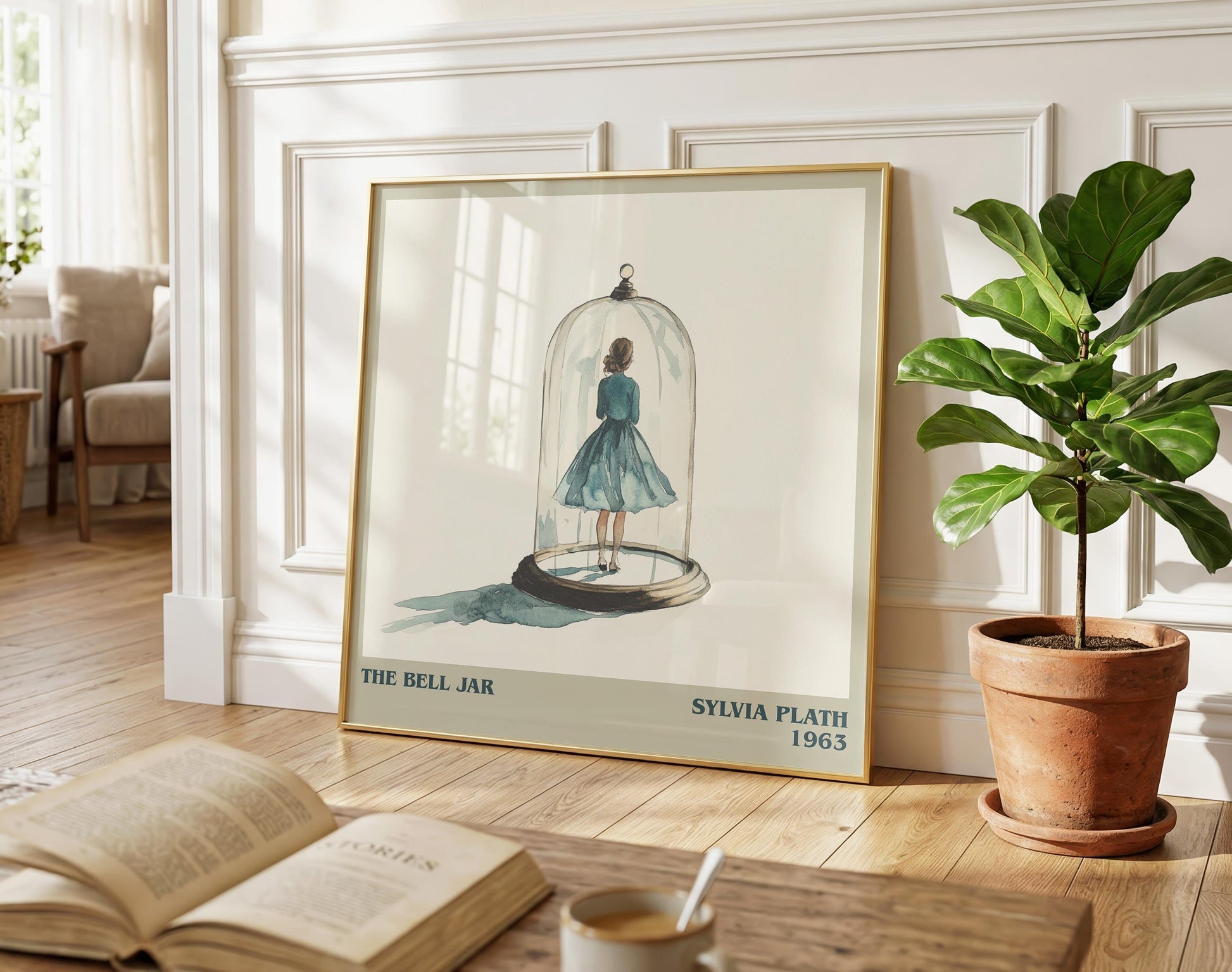 The Bell Jar literary poster paired in gallery wall – literary art prints