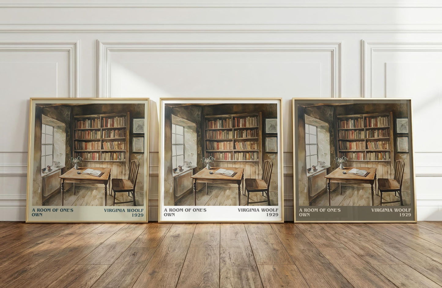 A Room Of One's Own literary print framed by window – literary home decor
