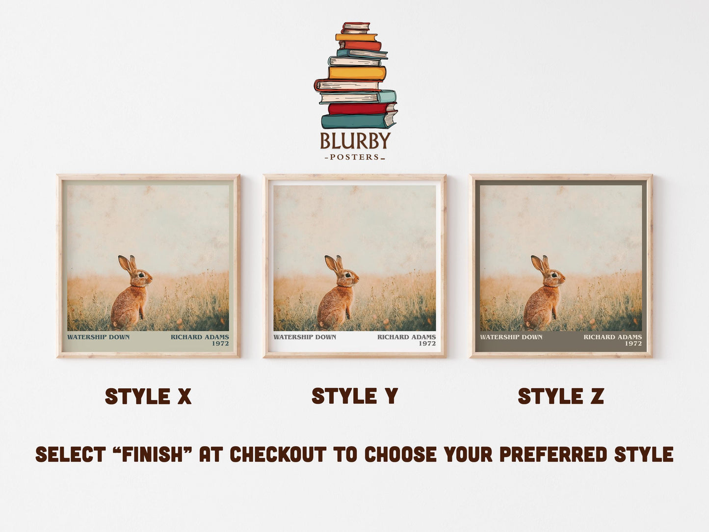 Watership Down literary art print colour and style options – Richard Adams book art