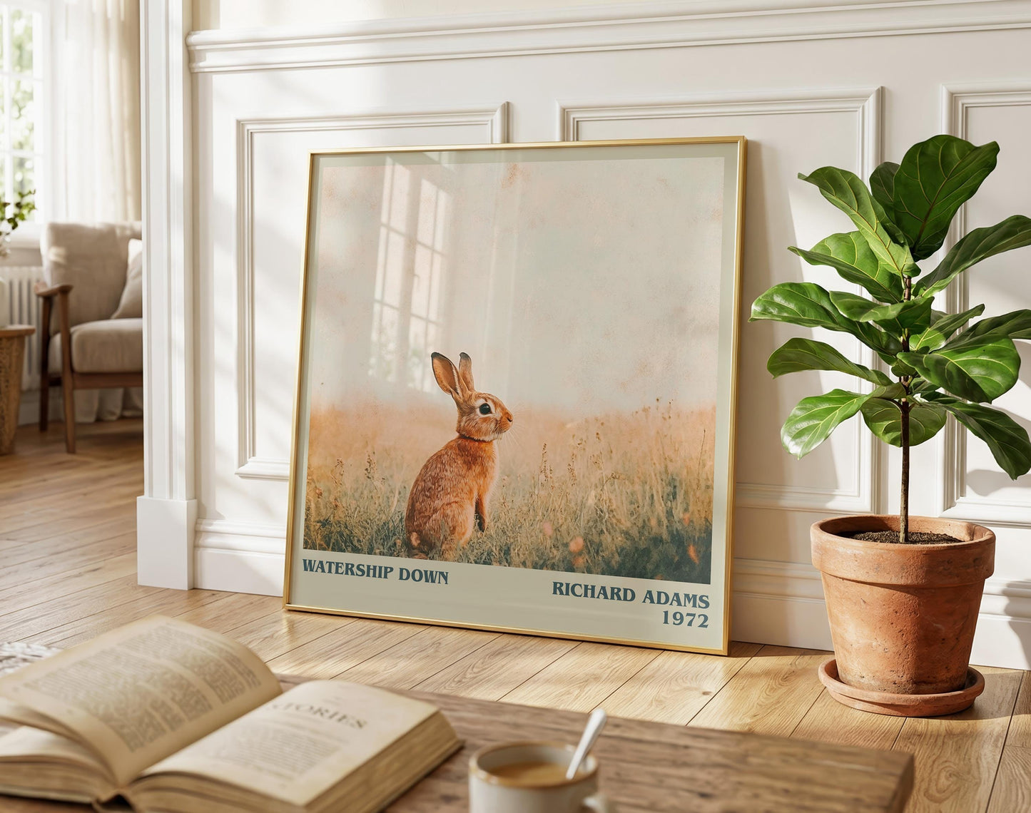 Watership Down literary poster paired in gallery wall – literary art prints