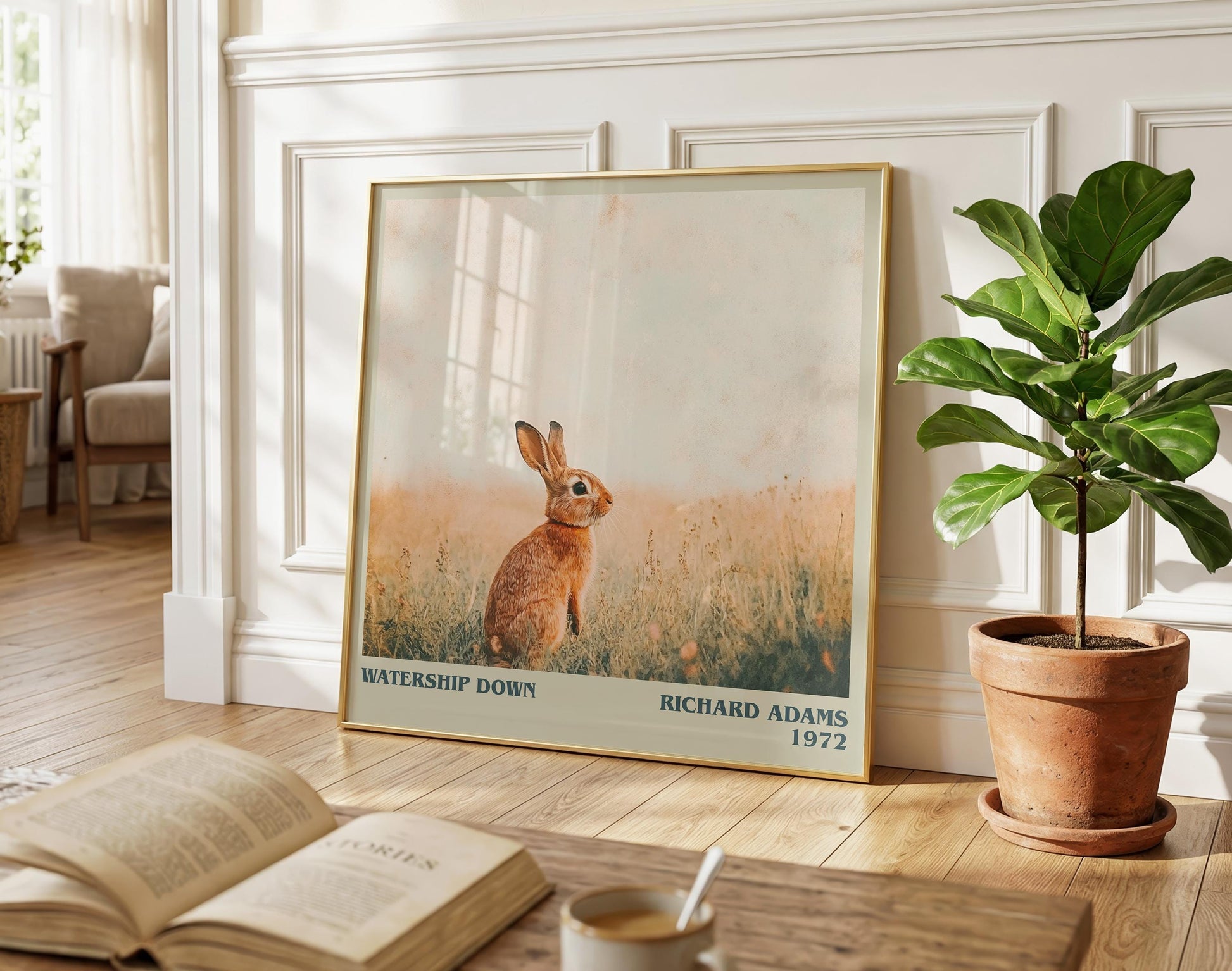 Watership Down literary poster paired in gallery wall – literary art prints