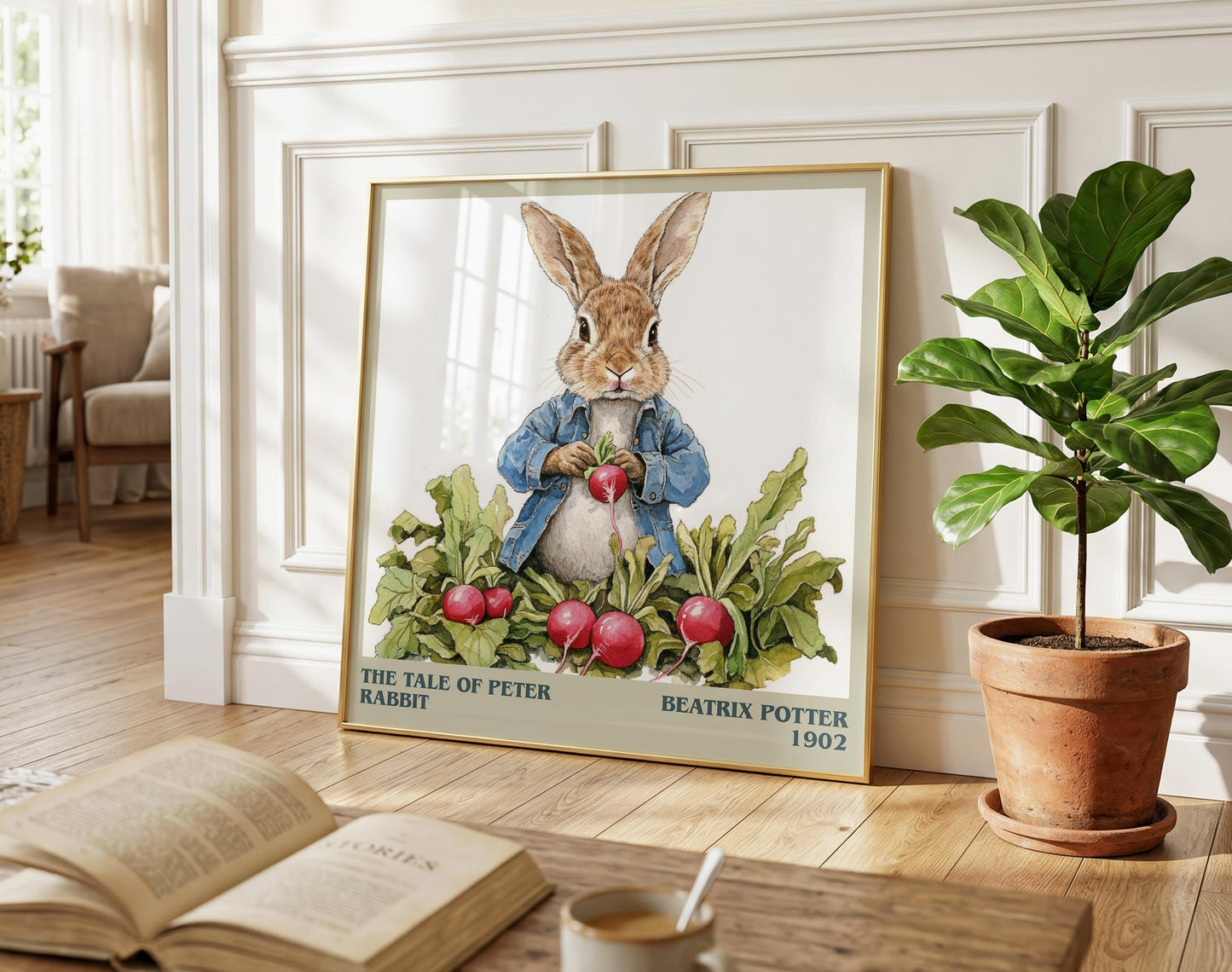 The Tale of Peter Rabbit literary poster paired in gallery wall – literary art prints
