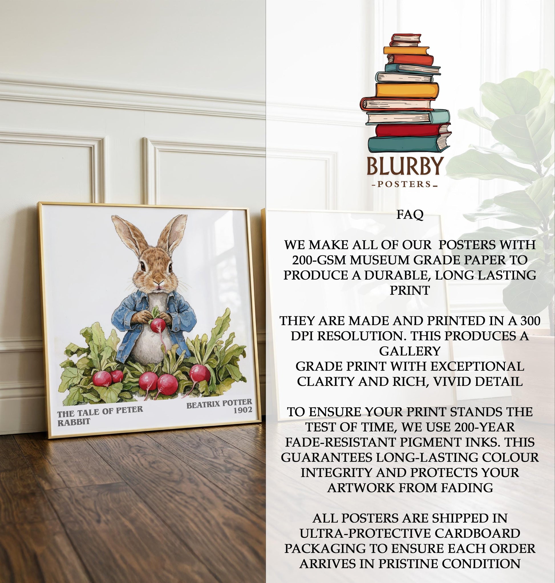 The Tale Of Peter Rabbit by Beatrix Potter | Book Poster | Literary Art Gift For Book Lover | Novel Inspired Wall Art | Free Delivery