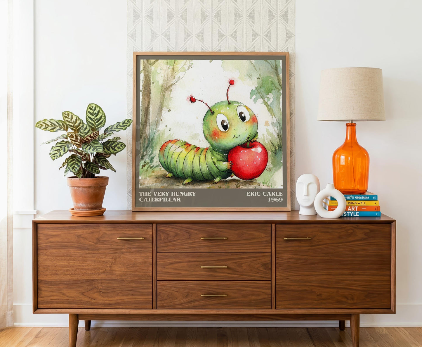 The Very Hungry Caterpillar literary literary print detail – Eric Carle book art