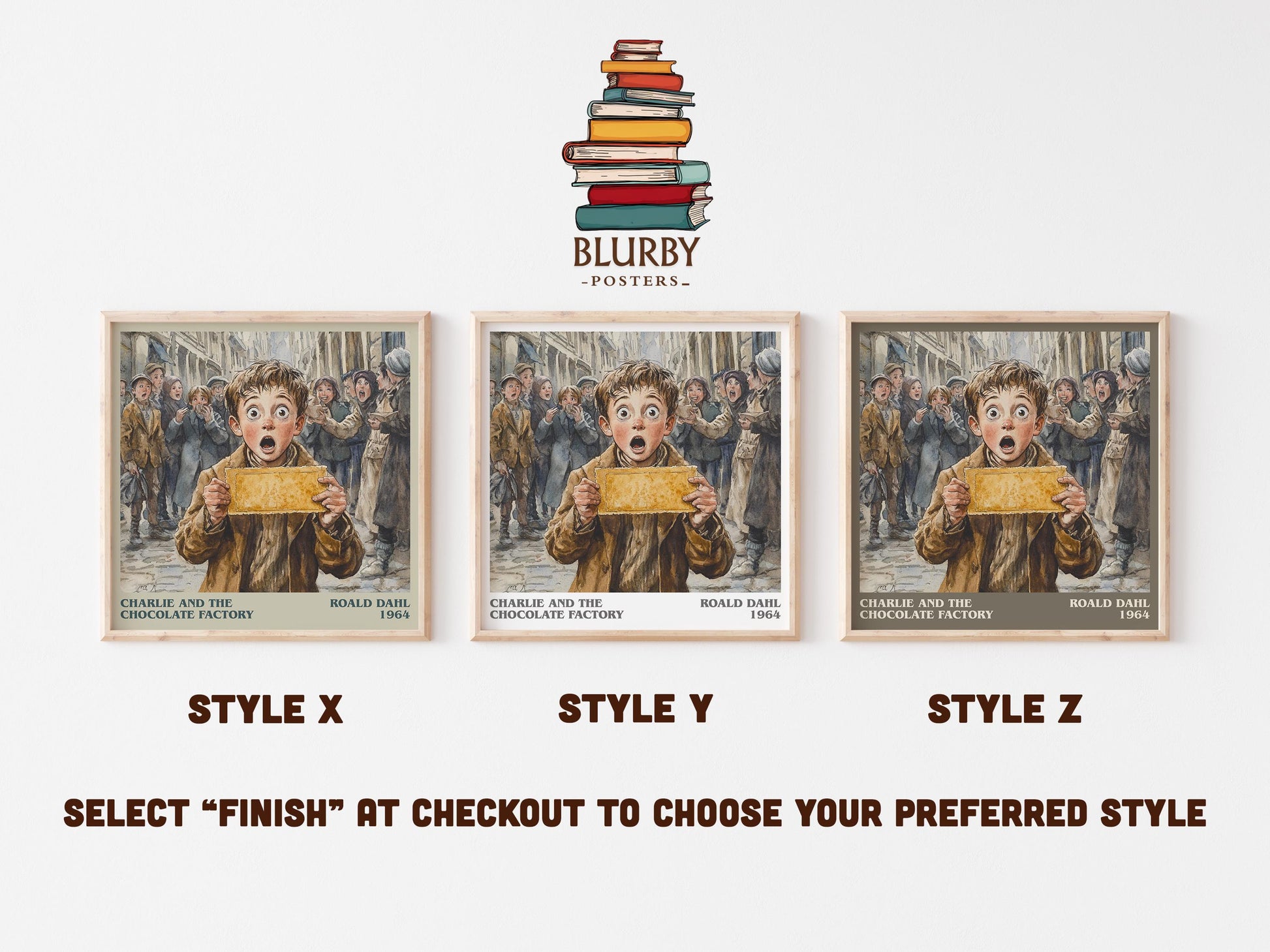 Charlie And The Chocolate Factory by Roald Dahl | Book Poster | Literary Art Gift For Book Lover | Novel Inspired Wall Art | Free Delivery