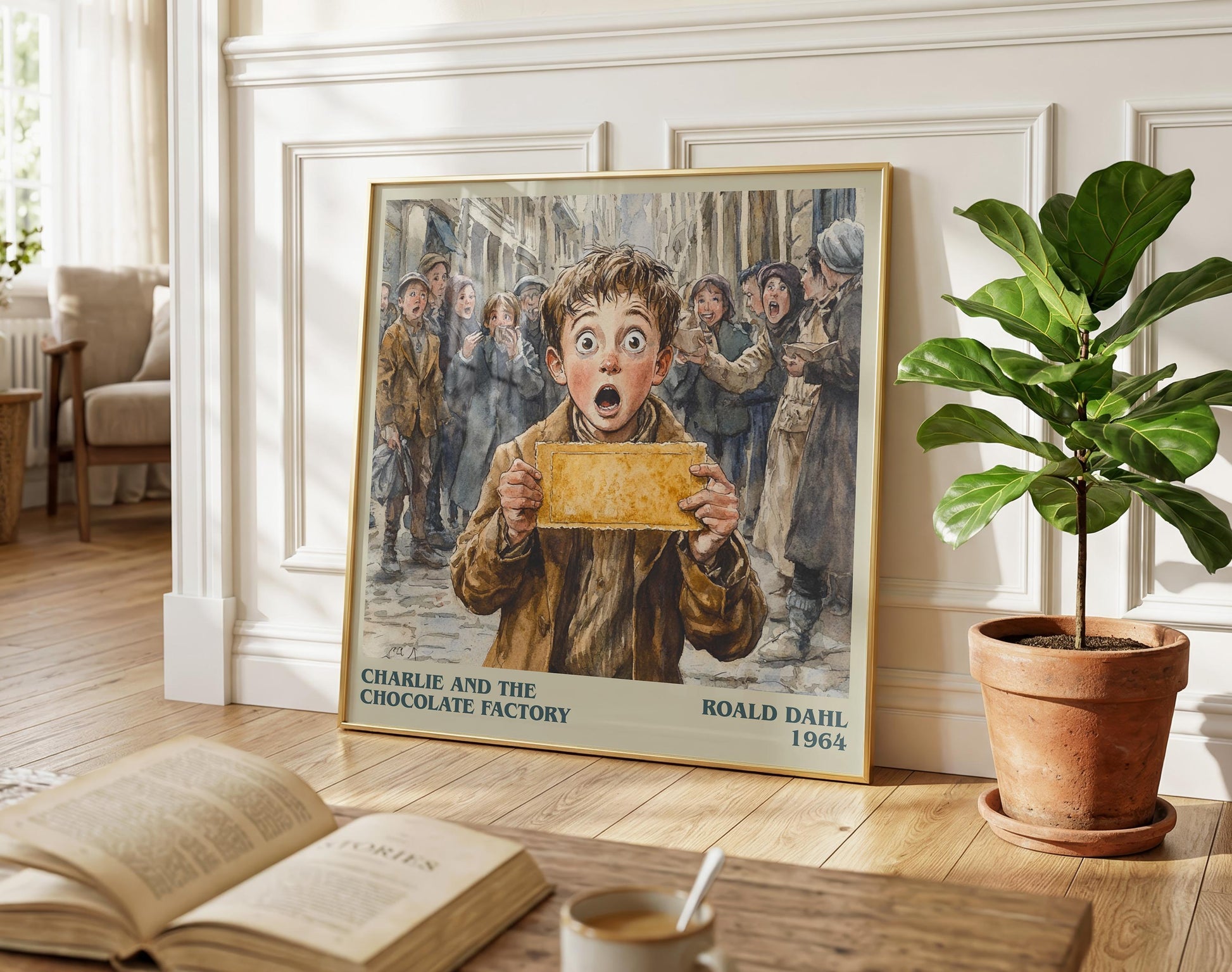 Charlie And The Chocolate Factory by Roald Dahl | Book Poster | Literary Art Gift For Book Lover | Novel Inspired Wall Art | Free Delivery