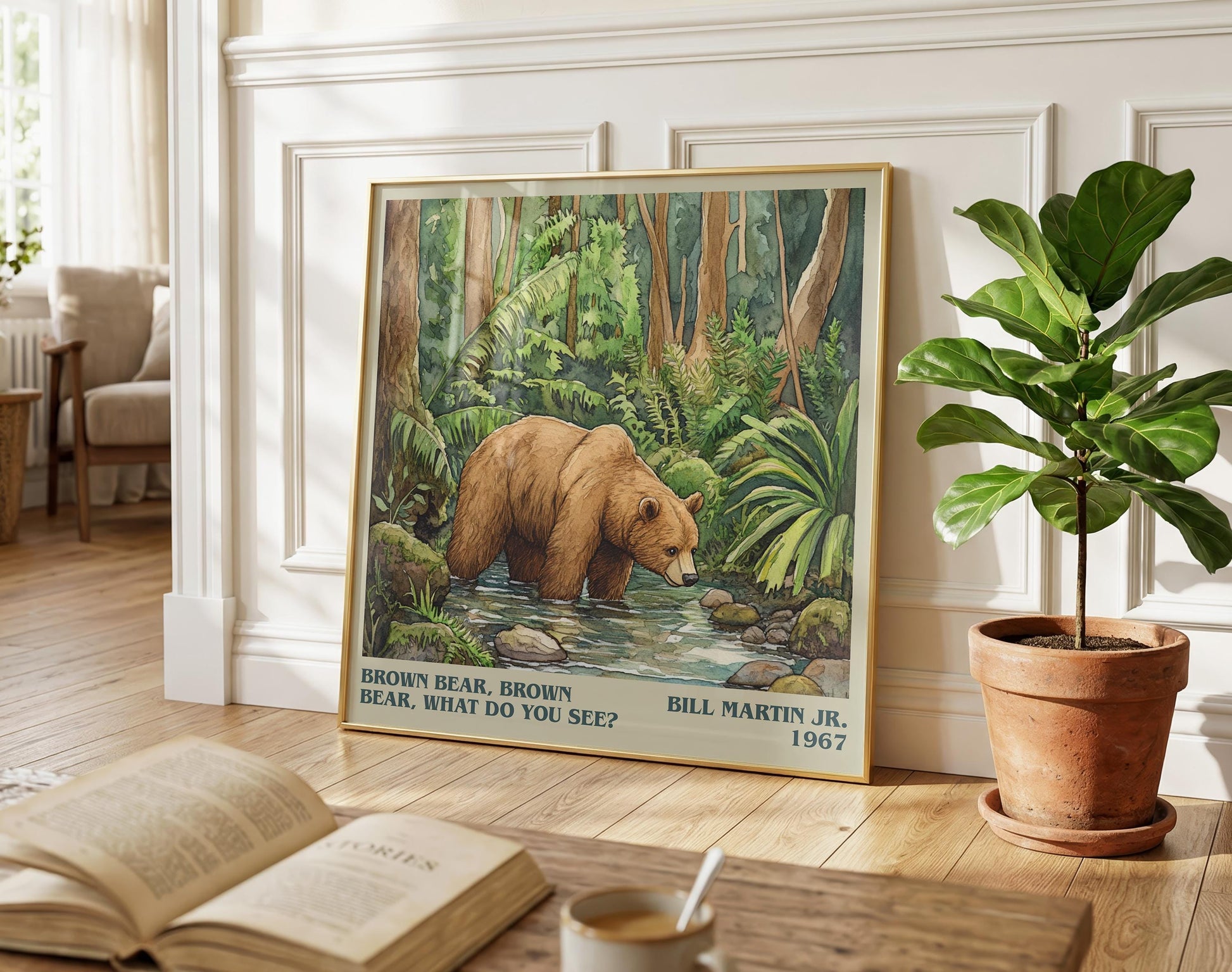 Brown Bear, Brown Bear, What Do You See? literary poster paired in gallery wall – literary art prints