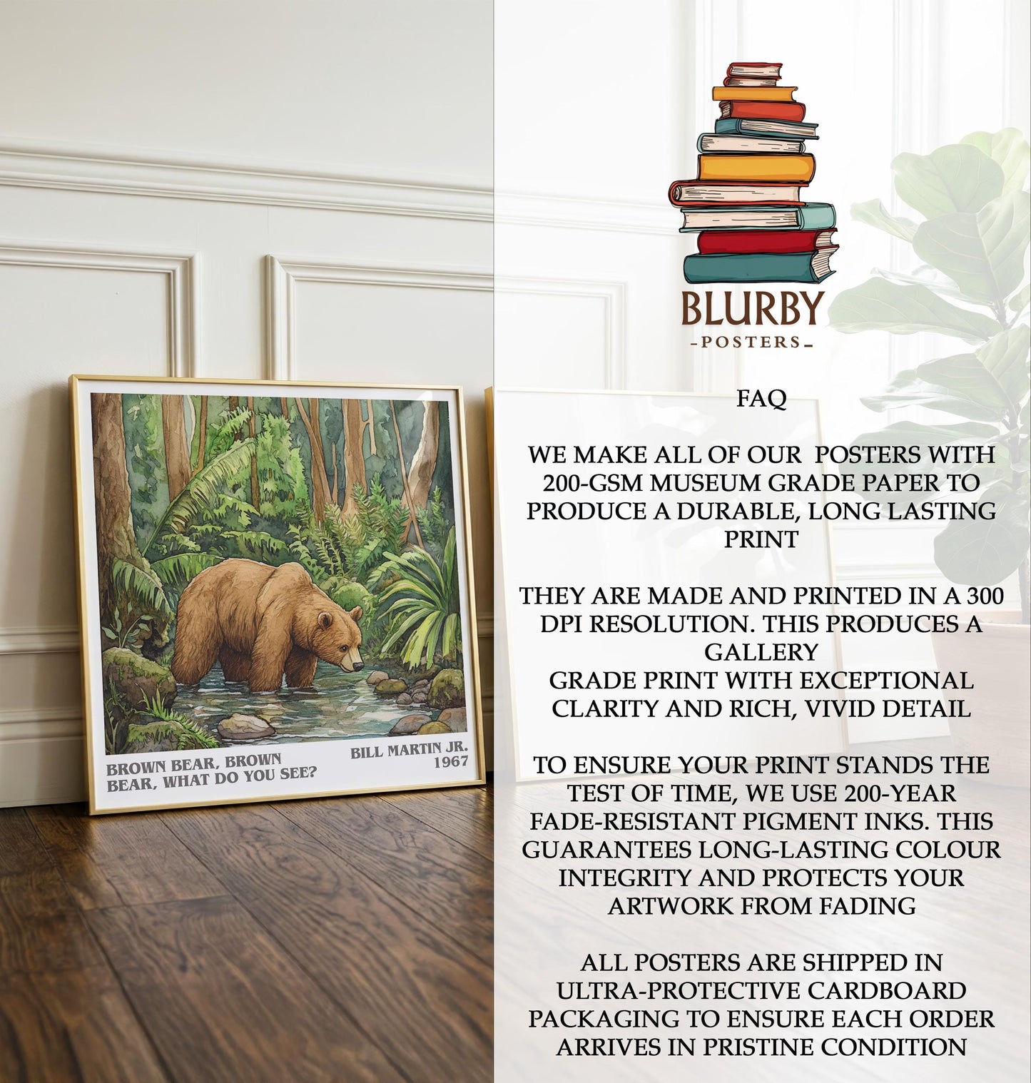 Brown Bear, Brown Bear, What Do You See? by Bill Martin Jr. | Book Poster | Literary Art Gift For Book Lover | Novel Inspired Wall Art