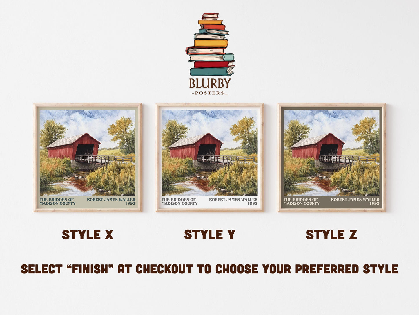 The Bridges of Madison County literary art print colour and style options – Robert James Waller book art