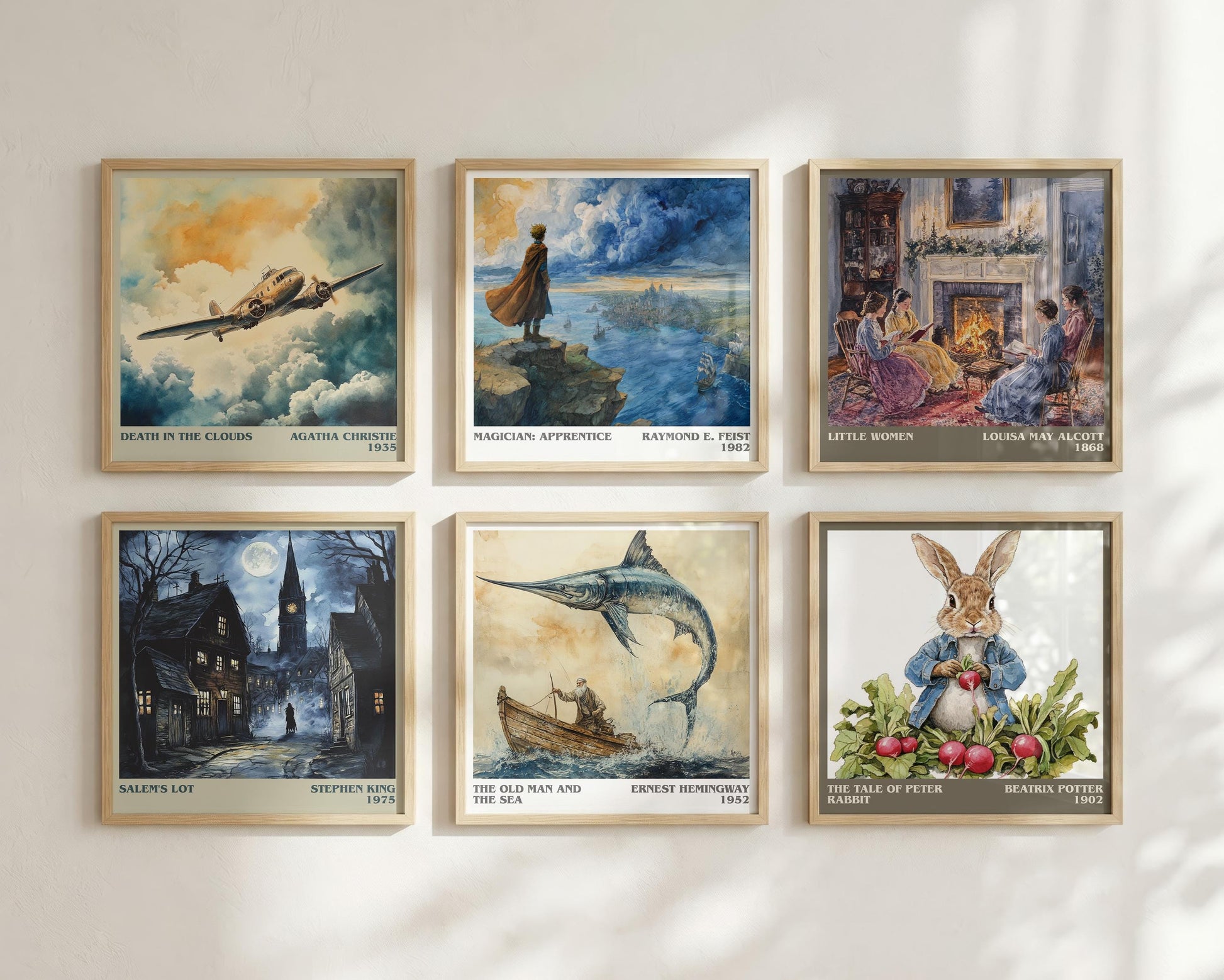 The Old Man and the Sea literary book poster framed on wall – classic literature wall art