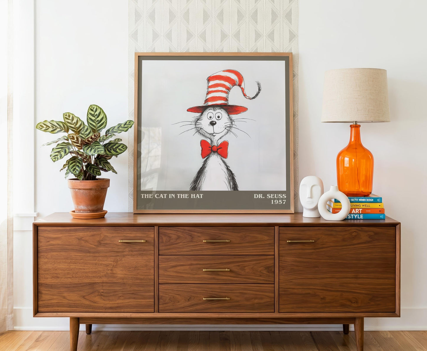 The Cat in the Hat literary literary print detail – Dr. Seuss book art