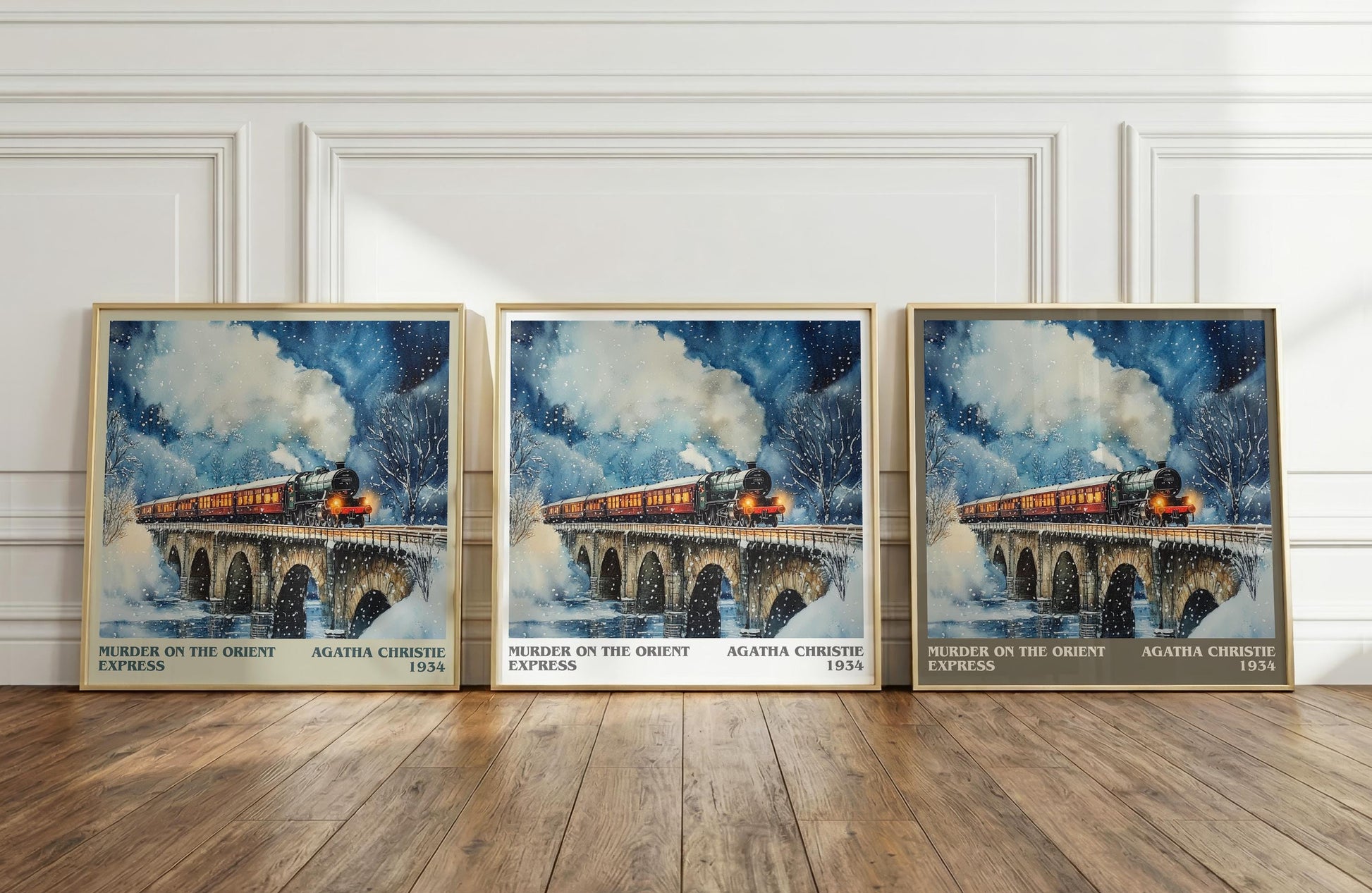 Murder On The Orient Express literary print framed by window – literary home decor
