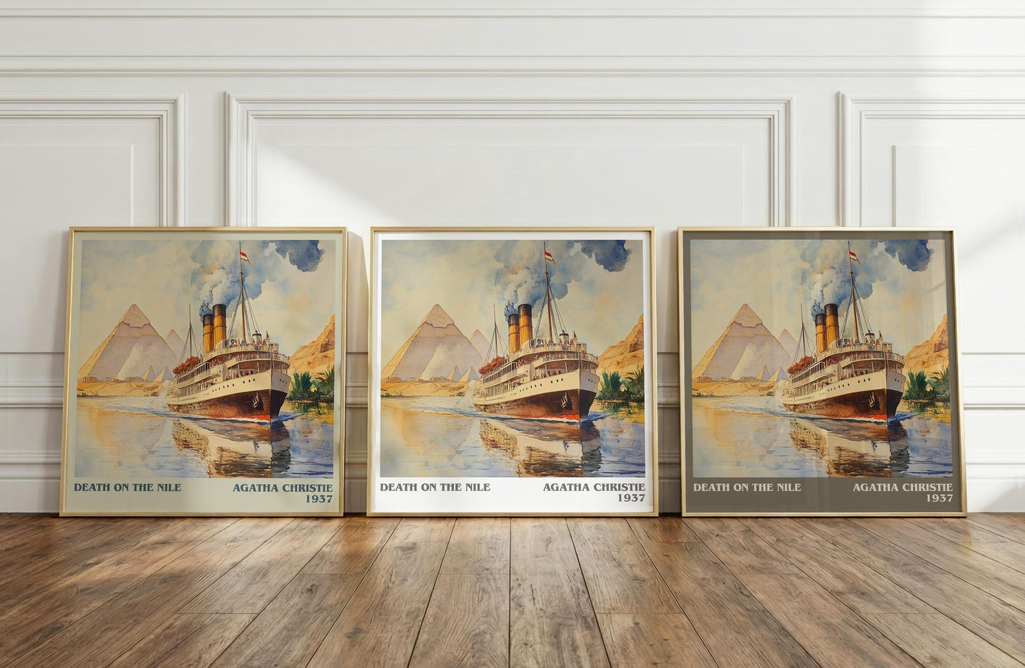 Death on the Nile literary print framed by window – literary home decor