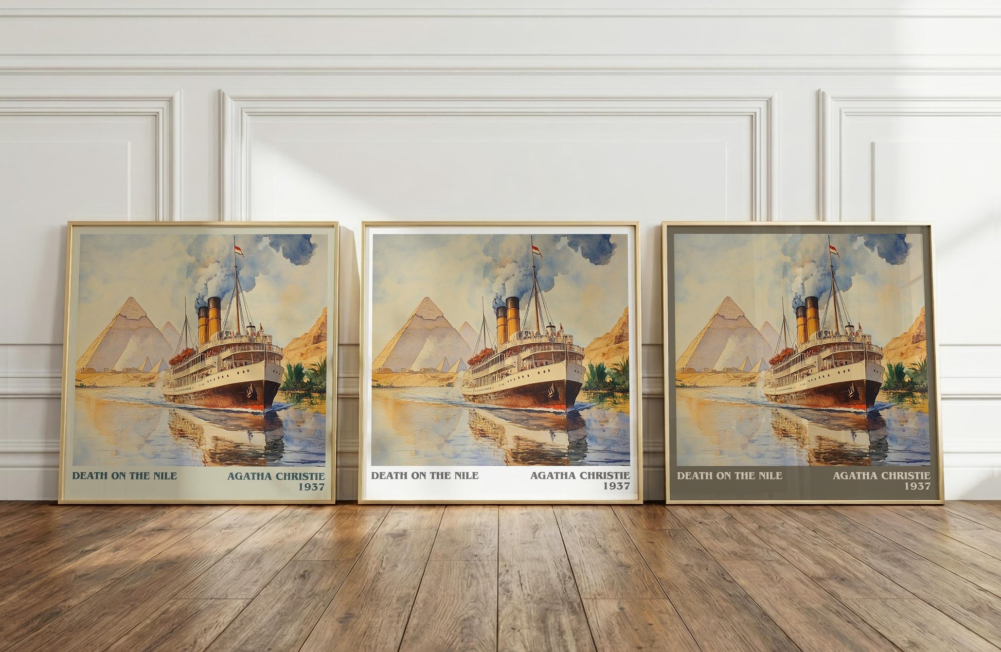Death on the Nile literary print framed by window – literary home decor